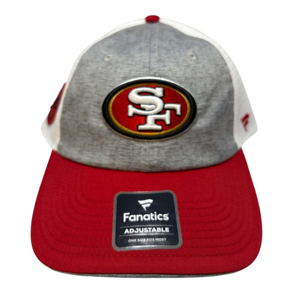 Fanatics San Francisco 49ers Option Trucker Adjustable Hat Gray and Scarlet